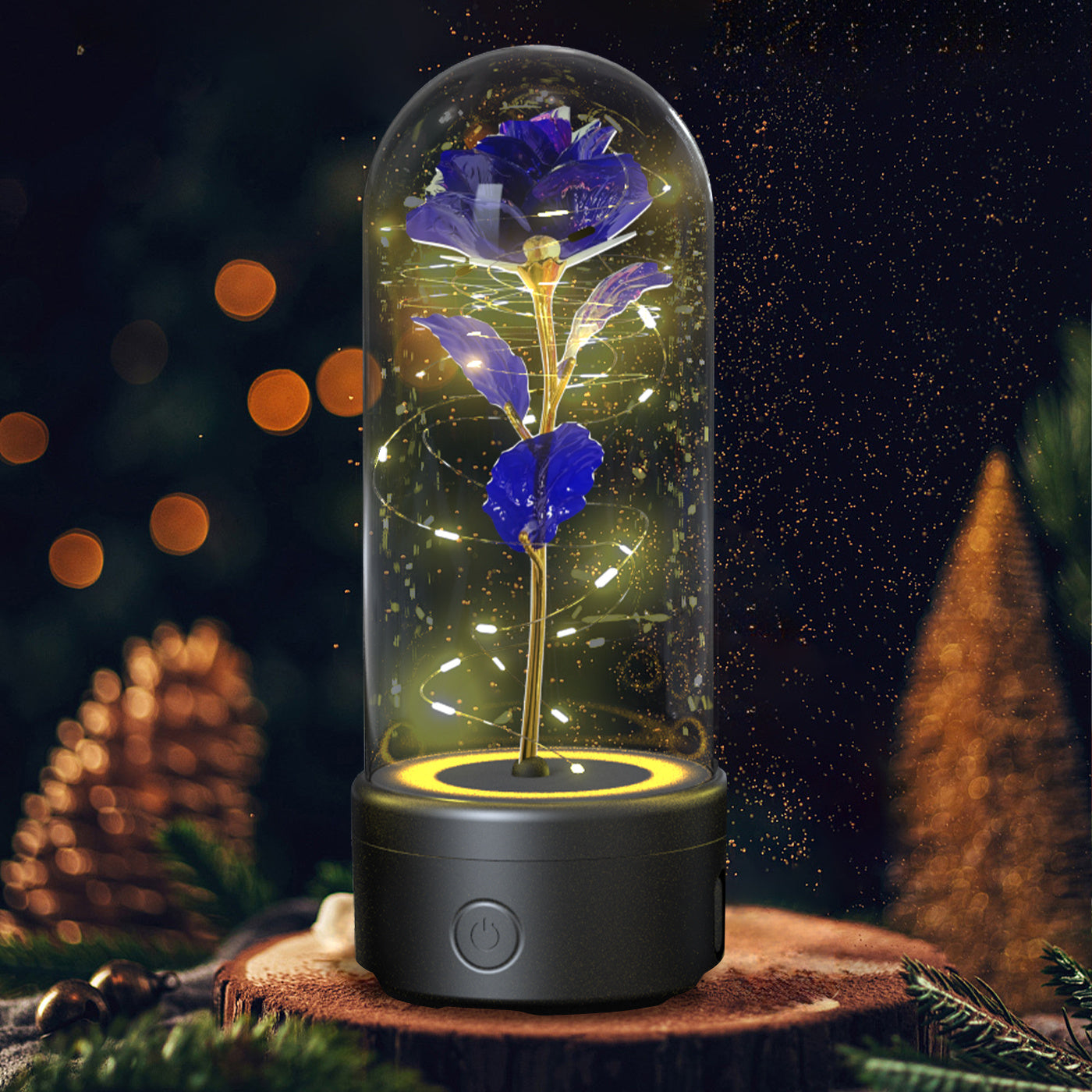 Rosblomma LED-lampa och Bluetooth-högtalare